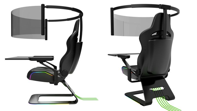 Chaise gamer avec interface de réalité augmentée